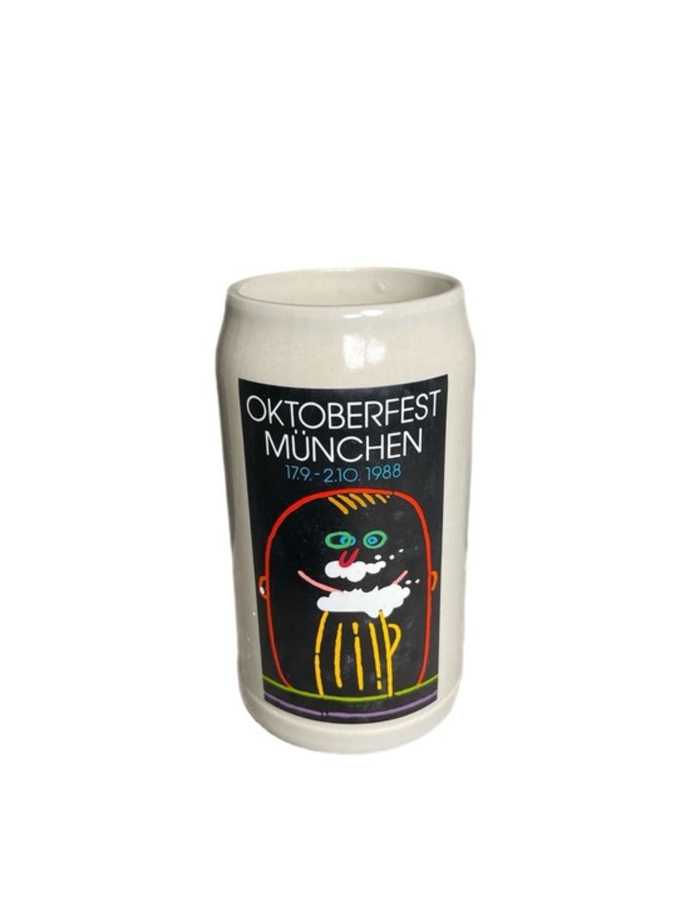 Vintage Ceramic 1988 Munchen German Oktoberfest Beer Stein 1L Glass by T. Piskor